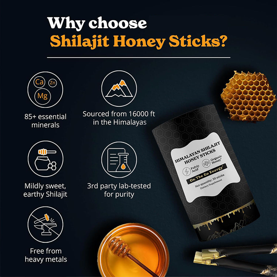 30 STICKS Xilaizhi Honey Stick Shilajit Honey Sticks