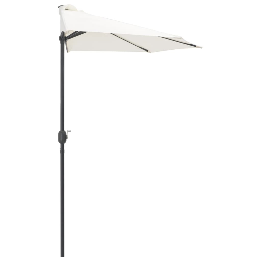 NNEVL Balcony Parasol with Aluminium Pole Sand 270x135 cm Half