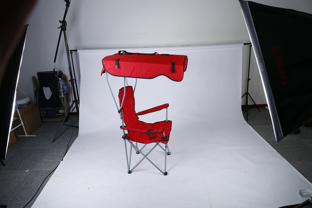 1Pc Foldable Camping Chair With Canopy Cup Holder 330LBS Max Load Folded As A Carry Bag Fedex Shipping